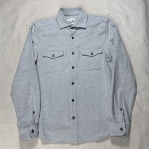Reiss Mens Regular Fit Flannel Shirt Gray Cotton Sz Small Heavyweight